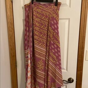 NWT goddess ankle Pink Wrap Maxi Skirt for Resort Wear